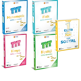 Üç Dört Beş Yayıncılık 2026 Model Tyt Matematik- Sosyal Bilgiler- Biyoloji-kimya- Fizik 5'li Soru Bankası Seti