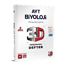 AYT 3D Biyoloji Video Destekli Defter 3D yayınları 2025