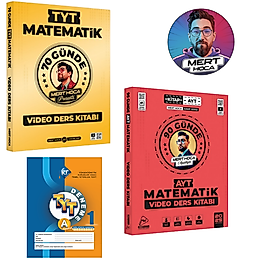 Mert Hoca Yayınları 2025 Tyt 70 Günde Matematik Video Ders Kitabı & 90 Günde Ayt Matematik Video Ders Kitabı Seti TYT Deneme Hediyeli